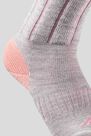 QUECHUA - Children's Mid Hiking Socks SH100 Warm x2 Pairs- Coral/Grey, EU 27-30 QUECHUA - Children's Mid Hiking Socks SH100 Warm x2 Pairs- Coral/Grey, EU 27-30