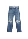Mango - Open Blue Decorative Rips Relaxed Jeans, Women Mango - Open Blue Decorative Rips Relaxed Jeans, Women