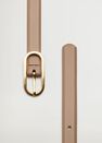 Mango - Lt-Pastel Brown Metal Buckle Belt, Women Mango - Lt-Pastel Brown Metal Buckle Belt, Women