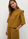 Mango - dark yellow Pleated cotton blouse Mango - dark yellow Pleated cotton blouse