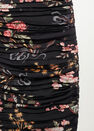 Mango - Black Gathered Printed Miniskirt Mango - Black Gathered Printed Miniskirt