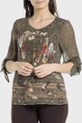 Punt Roma - Khaki printed t-shirt Punt Roma - Khaki printed t-shirt