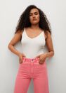 Mango - bright pink Wide leg high waist jeans, Women Mango - bright pink Wide leg high waist jeans, Women
