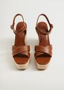 Mango - medium brown Wedge strips sandals Mango - medium brown Wedge strips sandals