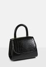 Missguided - Black Black Croc Top Handle Cross Body Mini Bag Missguided - Black Black Croc Top Handle Cross Body Mini Bag