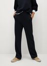 Mango - navy Pleat straight trousers Mango - navy Pleat straight trousers