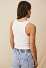 Urban Outfitters - White UO Tori Ribbed Racer Vest Urban Outfitters - White UO Tori Ribbed Racer Vest