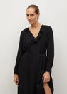 Mango - black Ruffled midi dress Mango - black Ruffled midi dress