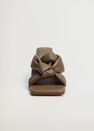 Mango - Pastel Brown Knot Heel Sandals Mango - Pastel Brown Knot Heel Sandals