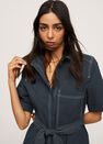Mango - black Contrast seam dress, Women Mango - black Contrast seam dress, Women