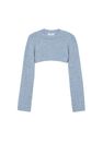Mango - Lt-pastel blue Knitted cropped sweater Mango - Lt-pastel blue Knitted cropped sweater