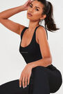 Missguided - Black Scoop Neck Bodysuit With Slogan Missguided - Black Scoop Neck Bodysuit With Slogan