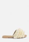 Missguided - FRILL FRONT SANDAL, C ream Missguided - FRILL FRONT SANDAL, C ream