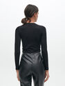 Reserved - Cropped top with decorative trims - Black Reserved - Cropped top with decorative trims - Black