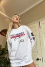 Urban Outfitters - White UO Badged Motocross Sweatshirt Dress Urban Outfitters - White UO Badged Motocross Sweatshirt Dress