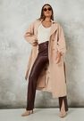 Missguided - Tan Balloon Sleeve Formal Coat Missguided - Tan Balloon Sleeve Formal Coat
