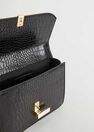 Mango - Black Croc-effect flap bag Mango - Black Croc-effect flap bag