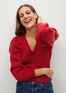 Mango - red Cardigan with balloon sleeves Mango - red Cardigan with balloon sleeves
