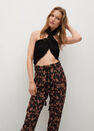 Mango - black Flowy printed trousers, Women Mango - black Flowy printed trousers, Women