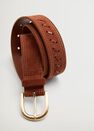 Mango - orange Detail leather belt, Women Mango - orange Detail leather belt, Women