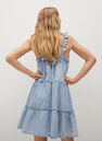Mango - open blue Short ruffled dress, Women Mango - open blue Short ruffled dress, Women