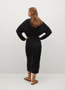 Mango - Black Textured Midi Dress, Women Mango - Black Textured Midi Dress, Women