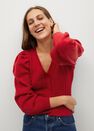 Mango - red Cardigan with balloon sleeves Mango - red Cardigan with balloon sleeves