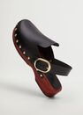 Mango - black Studded leather clog, Women Mango - black Studded leather clog, Women