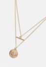 Missguided - Gold Gold Look T Bar 2 Row Coin Pendant Necklace Missguided - Gold Gold Look T Bar 2 Row Coin Pendant Necklace