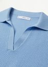 Mango - medium blue Knit cotton polo shirt Mango - medium blue Knit cotton polo shirt