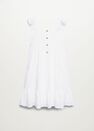 Mango - Natural White Broderie Anglaise Ruffled Dress, Kids Girl Mango - Natural White Broderie Anglaise Ruffled Dress, Kids Girl