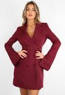 Missguided - Deep Purple Plum Belted Flare Sleeve Blazer Dress Missguided - Deep Purple Plum Belted Flare Sleeve Blazer Dress
