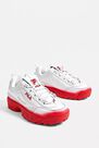 Urban Outfitters - WHT FILA Disruptor 2 'Brights' Red Trainers Urban Outfitters - WHT FILA Disruptor 2 'Brights' Red Trainers