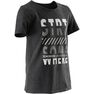 DOMYOS - 14-15Y 100 Boys' Short-Sleeved Gym T-Shirt Print - Dark Grey DOMYOS - 14-15Y 100 Boys' Short-Sleeved Gym T-Shirt Print - Dark Grey