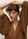 Mango - medium brown Fluted hem dress Mango - medium brown Fluted hem dress