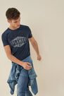 Salsa Jeans - Blue T-shirt with stitched-on letters Salsa Jeans - Blue T-shirt with stitched-on letters