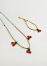 Mango - Gold Beaded Cord Necklace, Kids Girl Mango - Gold Beaded Cord Necklace, Kids Girl