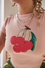 Urban Outfitters - Pink UO Cherry Print Baby T-Shirt Urban Outfitters - Pink UO Cherry Print Baby T-Shirt