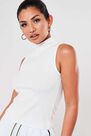 Missguided - RIB SLEEVELESS TURTL Missguided - RIB SLEEVELESS TURTL