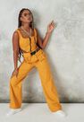 Missguided - Orange Twill Seatbelt Buckle Parachute Trousers Missguided - Orange Twill Seatbelt Buckle Parachute Trousers