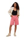 Mango - bright pink Denim bermuda shorts with frayed hem, Women Mango - bright pink Denim bermuda shorts with frayed hem, Women