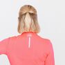 KALENJI - M/L ZIP RUN WARM WOMEN'S LONG-SLEEVED RUNNING T-SHIRT, Fluo Coral Pink KALENJI - M/L ZIP RUN WARM WOMEN'S LONG-SLEEVED RUNNING T-SHIRT, Fluo Coral Pink