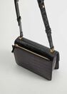 Mango - Black Croc-effect flap bag Mango - Black Croc-effect flap bag