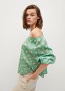 Mango - green Printed cotton blouse Mango - green Printed cotton blouse