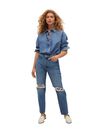 Mango - Open Blue Decorative Rips Relaxed Jeans, Women Mango - Open Blue Decorative Rips Relaxed Jeans, Women