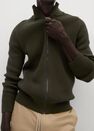 Mango - beige - khaki Zipped cotton cardigan Mango - beige - khaki Zipped cotton cardigan