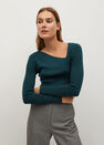 Mango - Dark Blue Asymmetric Knit Sweater Mango - Dark Blue Asymmetric Knit Sweater