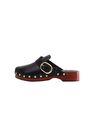 Mango - black Studded leather clog, Women Mango - black Studded leather clog, Women