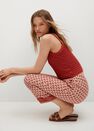 Mango - light beige Combi print trousers, Women Mango - light beige Combi print trousers, Women