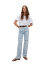 Mango - White Frills Cotton T-Shirt, Women Mango - White Frills Cotton T-Shirt, Women